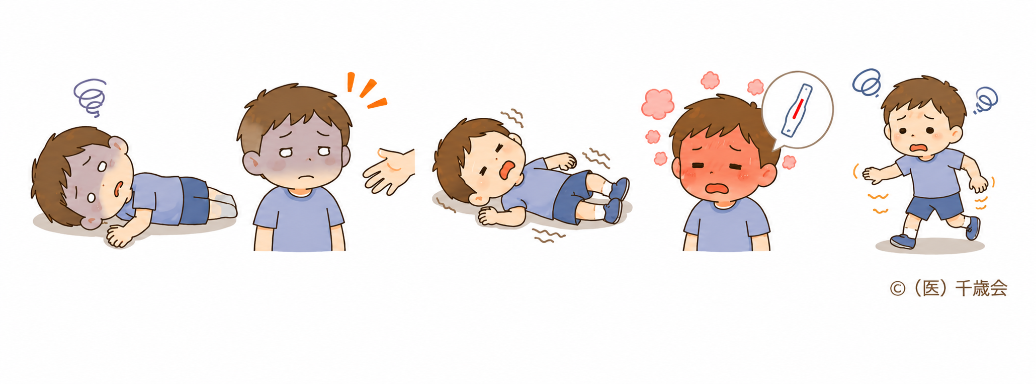 救急要請が必要な熱中症のサインのイラスト